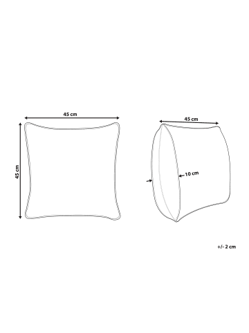 Beliani Dekokissen PAIKA in Grau - (W) 45 x (H) 10 x (L) 45 cm