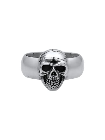 KUZZOI Ring 925 Sterling Silber Totenkopf in Silber