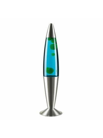 Licht-Erlebnisse Lavalampe EEK G Ø 11 x (H)42 cm in Silber Grün Blau