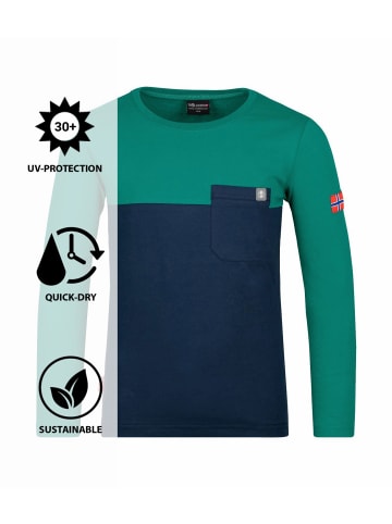 Trollkids Longsleeve "Bergen" in Marineblau/Pfeffergrün