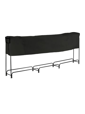 relaxdays Kaminholzregal in Schwarz - (B)370x (H)122 x (T)38,5 cm