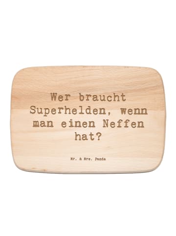 Mr. & Mrs. Panda Holz Schneidebrett Spruch Neffe Held mit Spruch in Transparent