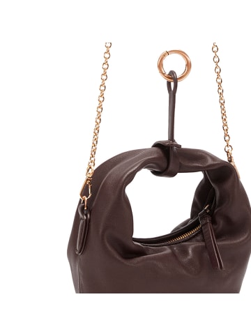 Les Visionnaires Greta Nano Handtasche Leder 17 cm in chocolate