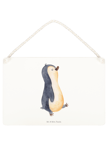 Mr. & Mrs. Panda Deko Schild Pinguin mHerzieren ohne Spruch in Weiß