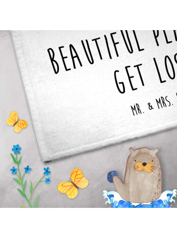 Mr. & Mrs. Panda Gästehandtücher Schildkröte MHerzieren mit Spruch in Weiß