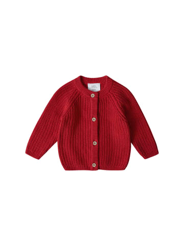 Stellou & friends Gerippter Strick-Cardigan in red