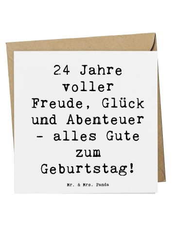Mr. & Mrs. Panda Deluxe Karte Spruch 24. Geburtstag mit Spruch in Weiß