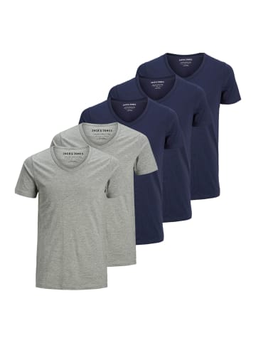 Jack & Jones T-Shirt Essentials in Dunkelblau / hellgrau