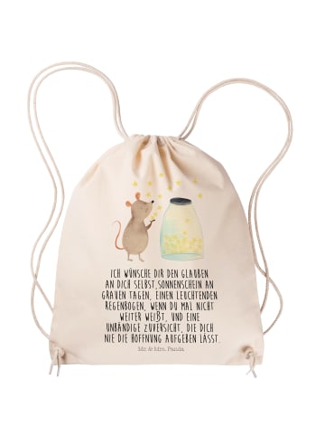 Mr. & Mrs. Panda Sportbeutel Maus Sterne mit Spruch in Creme