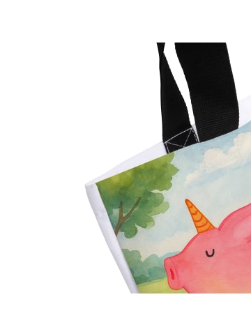 Mr. & Mrs. Panda Reisetasche Einhorn Schwein Design mit Spruch in Weiß