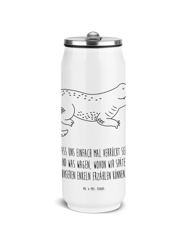 Mr. & Mrs. Panda Trinkflasche Krokodil mit Spruch in Weiß