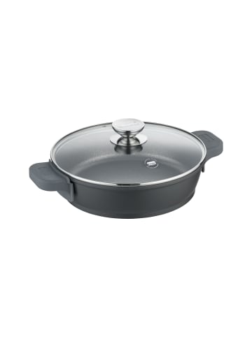 Berndes Servierpfanne mit Glasdeckel aus Aluminium - Vario Click in schwarz