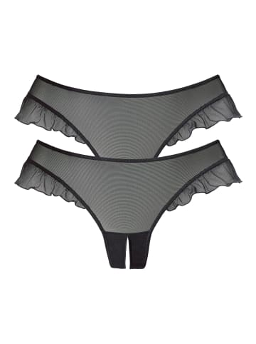 PETITE FLEUR GOLD String-Ouvert in 2xschwarz