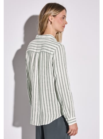 Street One 'Gestreifte Leinen-Hemdbluse' Grün
