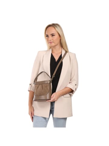 Toscanto Leder Umhängetasche Toscanto Tasche taupe, beige ca. 18cm