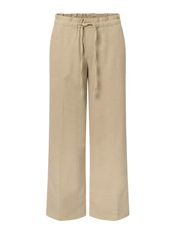 Liverpool Culotte Pull On Tie Waist Wide Leg Crop in sandalwood tan