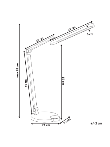 Beliani Büroleuchten CAROY in Schwarz - (W) 19 x (H) 45 x (L) 25 cm