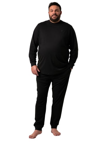 Men Plus Langer Schlafanzug in schwarz