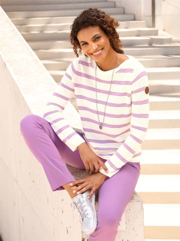 WITT WEIDEN Pullover in orchidee-ecru-geringelt