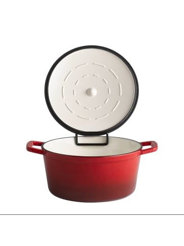 APS Kochtopf mit Deckel in rot, Ø 25 cm, H: 11,5 cm, 4 Liter  