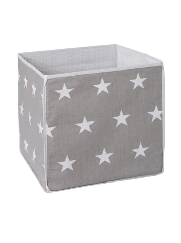 roba Aufbewahrungsbox 'Little Stars' - Canvas-Box für Spielzeug - Grau / Weiß