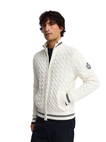 Polo Club Cardigan MAN NAUTIC PATCH C IO LONG SLEEVE REGULAR FIT in Ecru