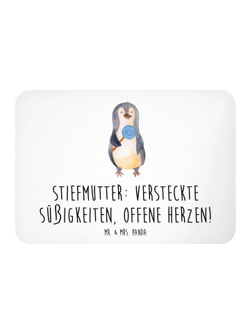 Mr. & Mrs. Panda Kühlschrankmagnet Stiefmutter Herzen mit Spruch in Weiß