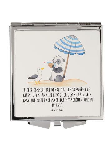 Mr. & Mrs. Panda Handtaschenspiegel quadratisch Lieber Sommer mi... in Weiß