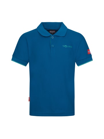 Trollkids Funktionspoloshirt Bergen in dark petrol