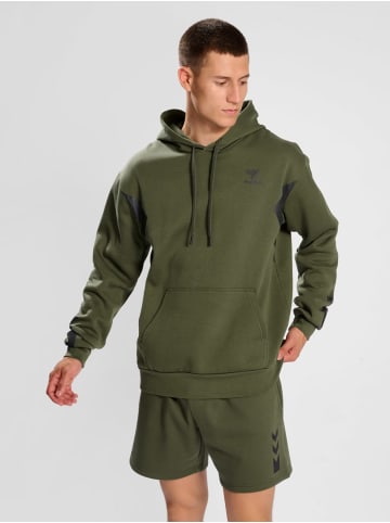 Hummel Logo Hoodie Kapuzen Pullover Sport HMLACTIVE in Olive