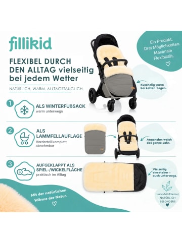 fillikid Winterfußsack Bernina Lammfell Exklusiv in Grau Graphite