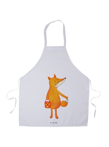 Mr. & Mrs. Panda Schürze Fuchs Laterne ohne Spruch in Weiß
