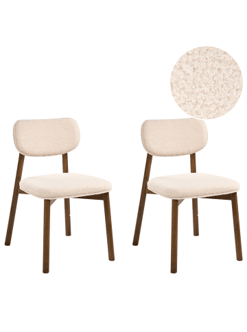 Beliani 2er-Set Esszimmerstuhl MILLS in Braun/Beige
