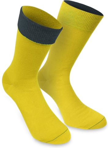 normani 1 Paar Socken Bi-Color in Gelb/Marine