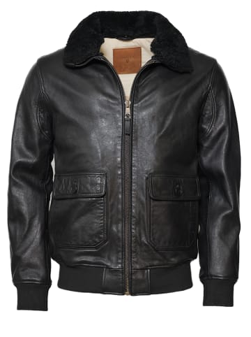 TOP GUN Lederjacke TG2023002 in schwarz