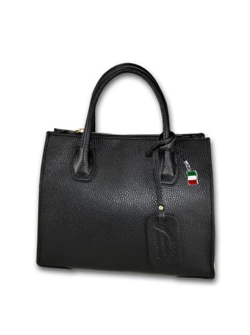 Florence Leder Handtasche, Schultertasche Florence Tasche schwarz ca. 26cm