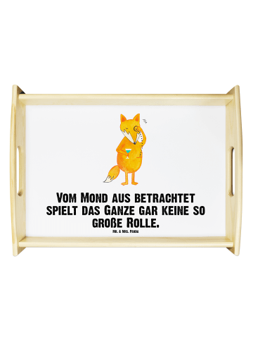 Mr. & Mrs. Panda Holztablett Fuchs Lord mit Spruch in Weiß