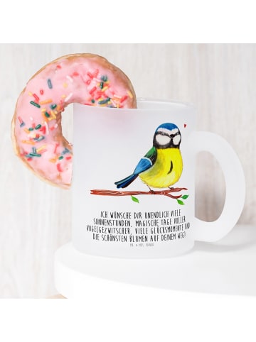 Mr. & Mrs. Panda Teetasse Vogel Blaumeise mit Spruch in Transparent