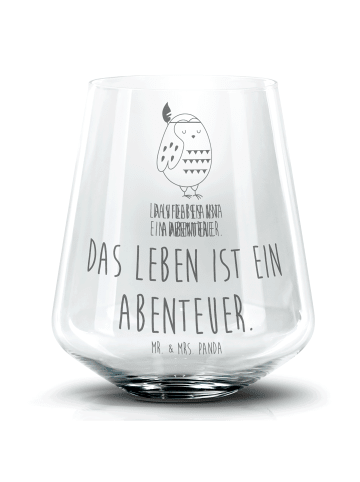 Mr. & Mrs. Panda Glas Eule Federschmuck mit Spruch in Transparent