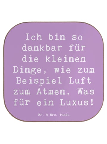 Mr. & Mrs. Panda Bierdeckel Spruch Dankbarkeit für kleine Dinge ... in Lavendeltraum