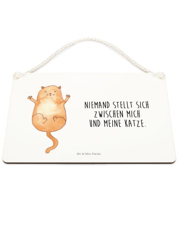 Mr. & Mrs. Panda Schild Katze Umarmen mit Spruch in Weiß