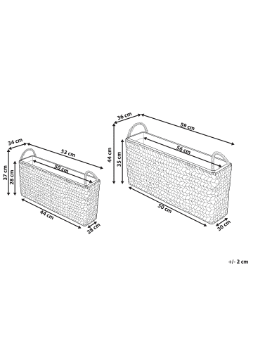 Beliani 2er-Set Outdoor Blumentopf ORMOS in Braun