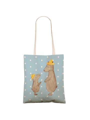 Mr. & Mrs. Panda shopping bag Bären mit Hut ohne Spruch in Blau Pastell