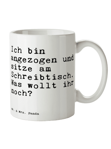 Mr. & Mrs. Panda Mug Ich bin angezogen und... mit Spruch in Weiß