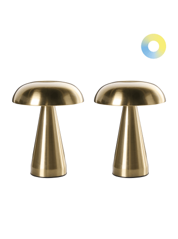 Beliani 2er-Set Tischlampe für den Außenbereich KULFO in Gold