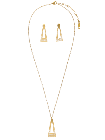 usha FESTIVAL Women Set Of Necklace And Pair Of Earrings in Gold