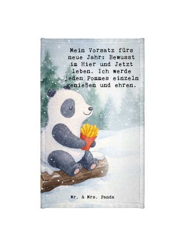 Mr. & Mrs. Panda Gästetuch Panda Winter Pommes Design mit Spruch in Weiß