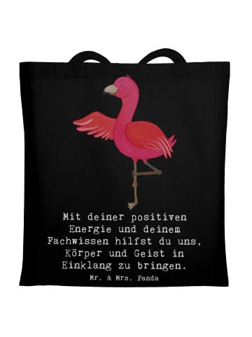 Mr. & Mrs. Panda Laptoptasche Yoga Trainerin Harmonie mit Spruch in Schwarz