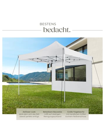 tectake Aluminium Pavillon Olivia inklusive Spannseilen, Heringen und Tragetasche, weiß