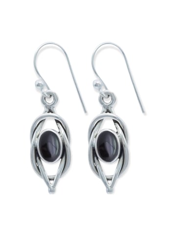 mantraroma 925er Silber - Ohrringe (L) 9 x (B) 33 mm mit Onyx